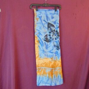 EUC LITTLE KISS Blue /Yellow/Orange Tie Dye Floral Beach Tropical Skirt/Wrap M